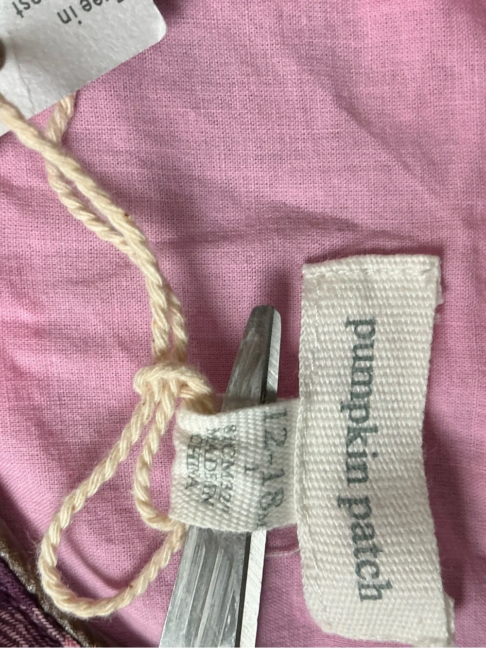 NWT Pumpkin Patch  girls Pink+ Purple Plaid Ruffle Hem Dress 12-18mths fall farm
